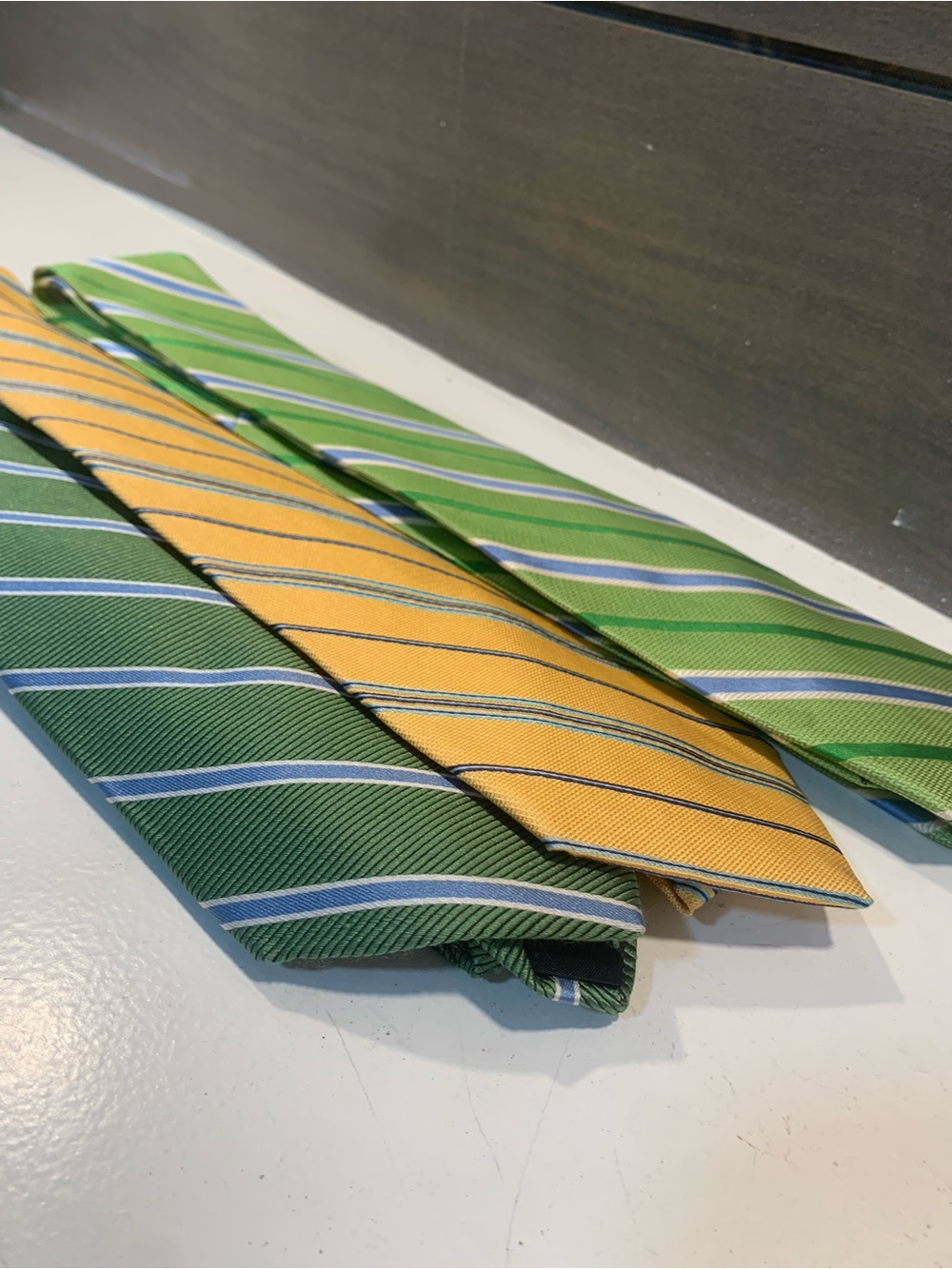 Brooks Brothers Lot of 3 Silk Ties Striped Green Yellow Business Prep Formal